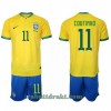 Brasil Philippe Coutinho 11 Hjemme VM 2022 - Barn Draktsett